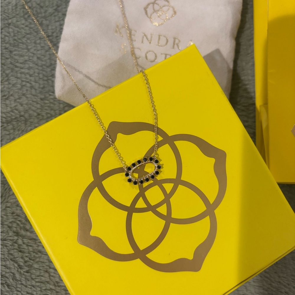 Kendra Scott Gold Necklace with Black Accents